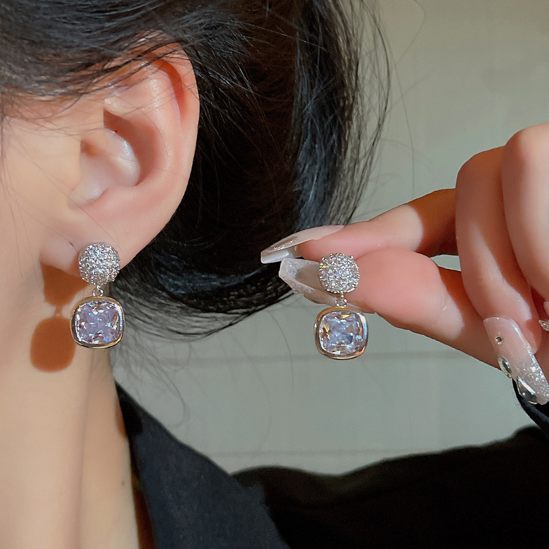 Korean Zircon Crystal Earrings