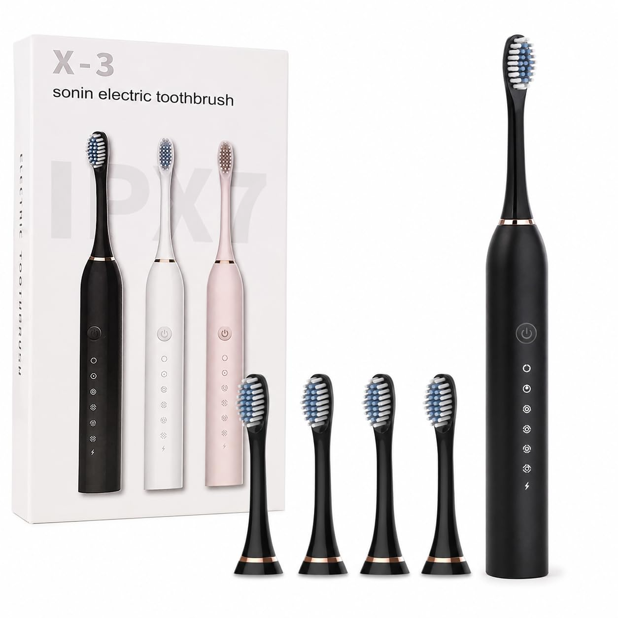 X-3 Sonic Electric Toothbrush with Replacement Heads