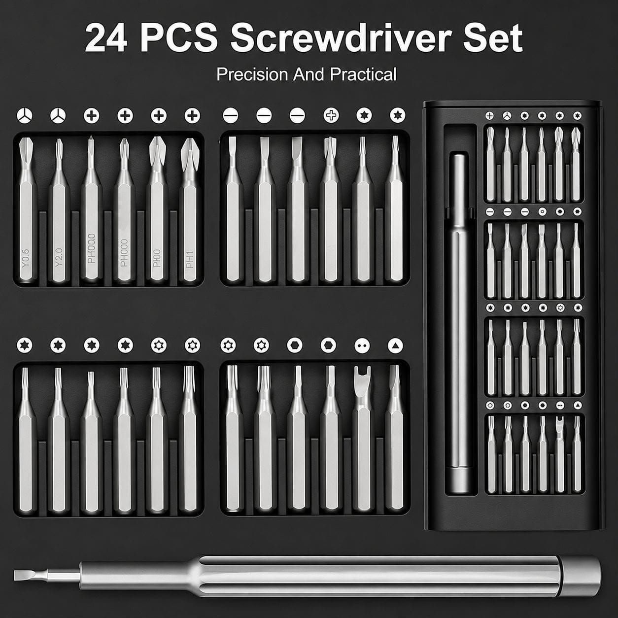 24-in-1 Portable Precision Screwdriver Set with Box Packing