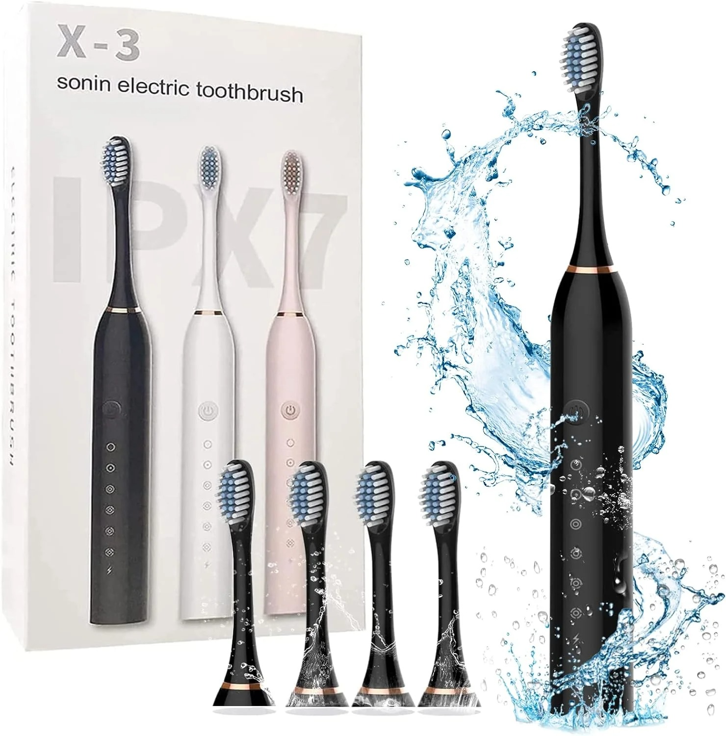 X-3 Sonic Electric Toothbrush with Replacement Heads