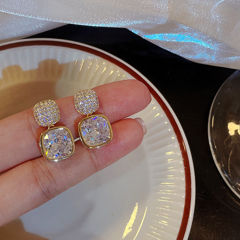 Korean Zircon Crystal Earrings